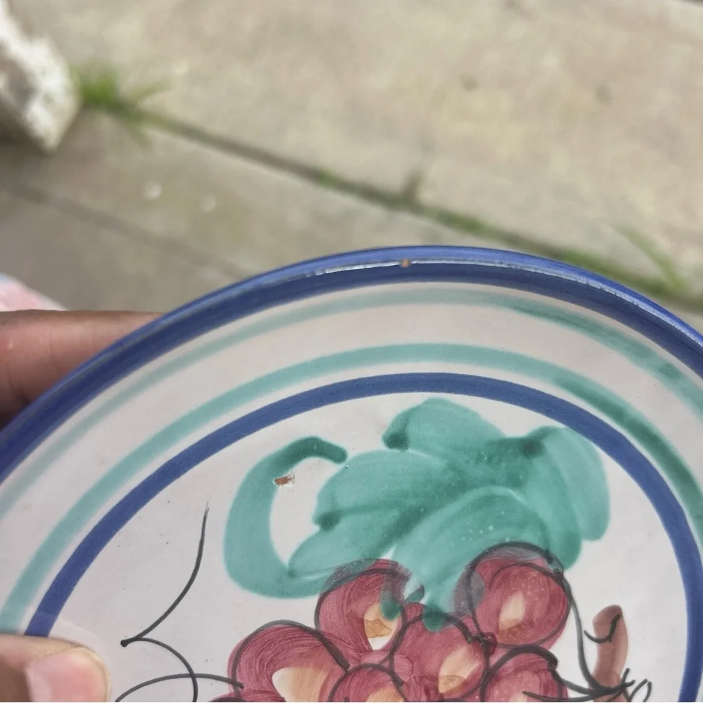 Vietri Buon Giorgio Hand Painted with Grape Motif Salad Plate - Vintage